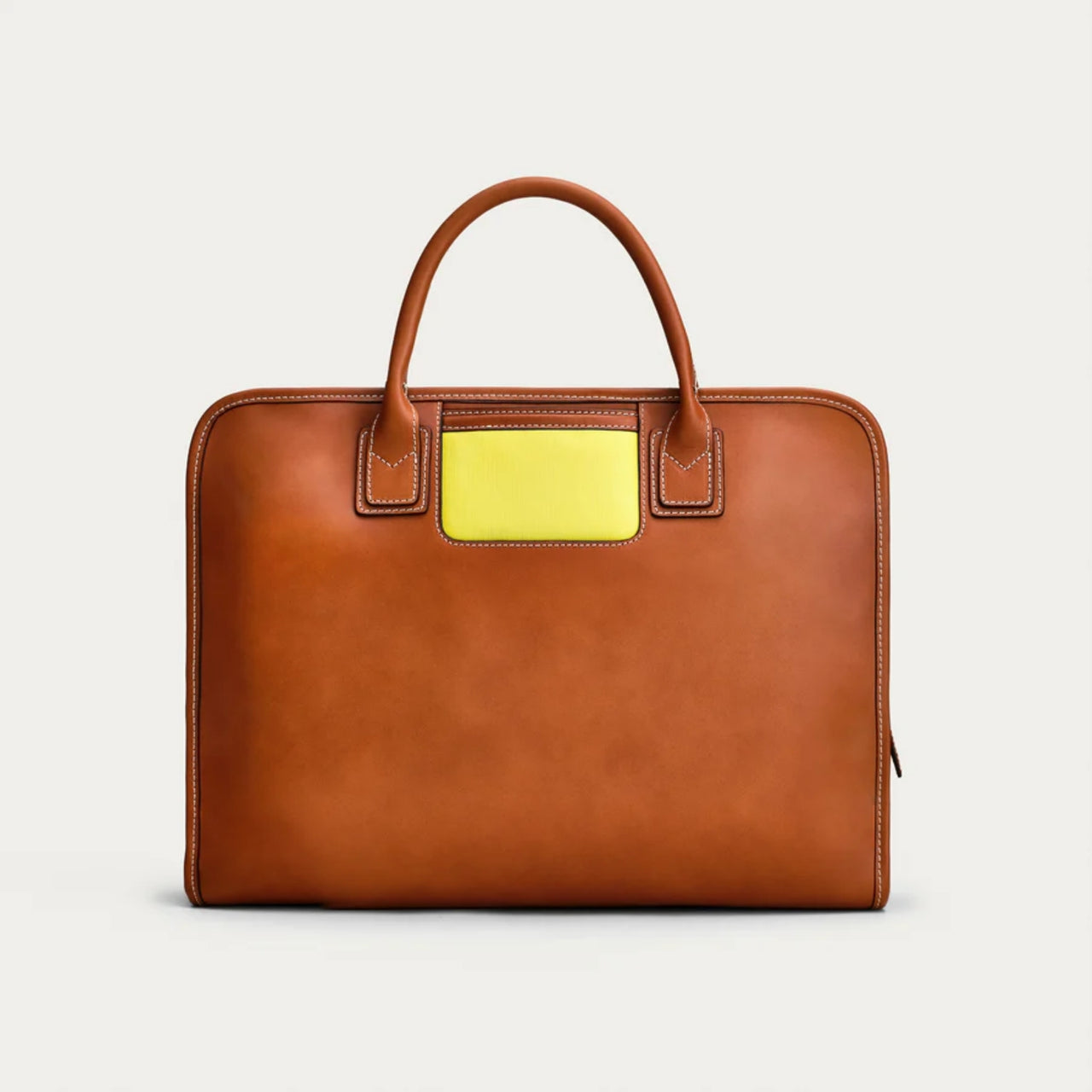 The Briefcase - Cognac/Yellow