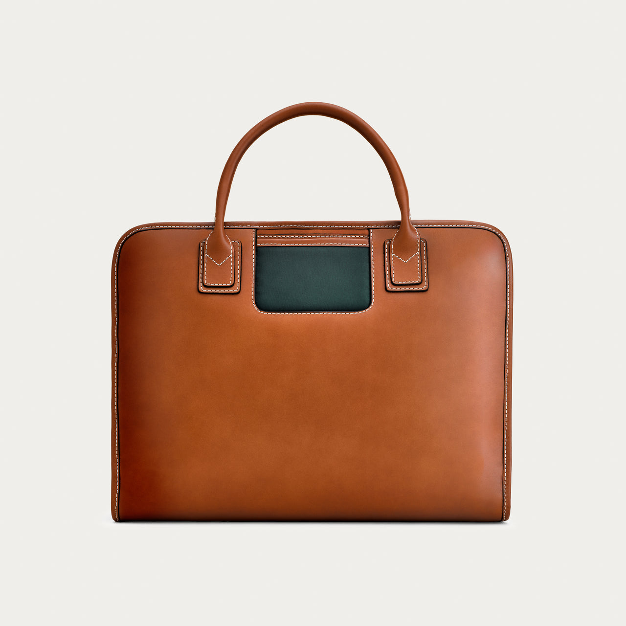 The Briefcase - Cognac/Green