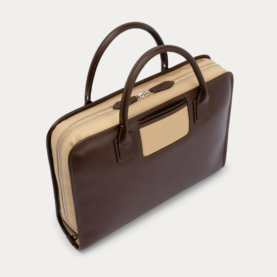 The OGÉR Briefcase - Espresso/Beige