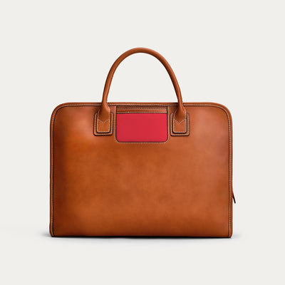 The Briefcase - Cognac/Red
