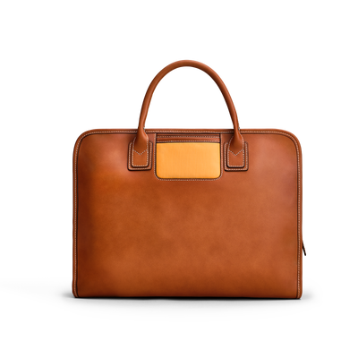 The Briefcase - Cognac/Orange