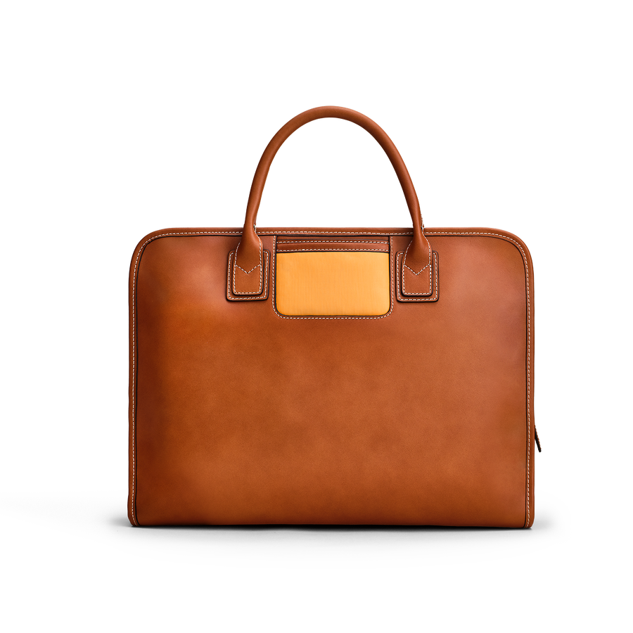 The Briefcase - Cognac/Orange
