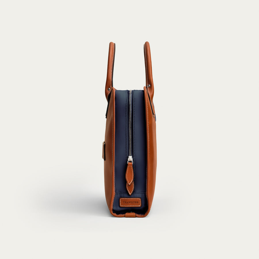 The Briefcase - Cognac/Navy