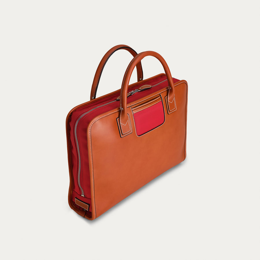 The Briefcase - Cognac/Red