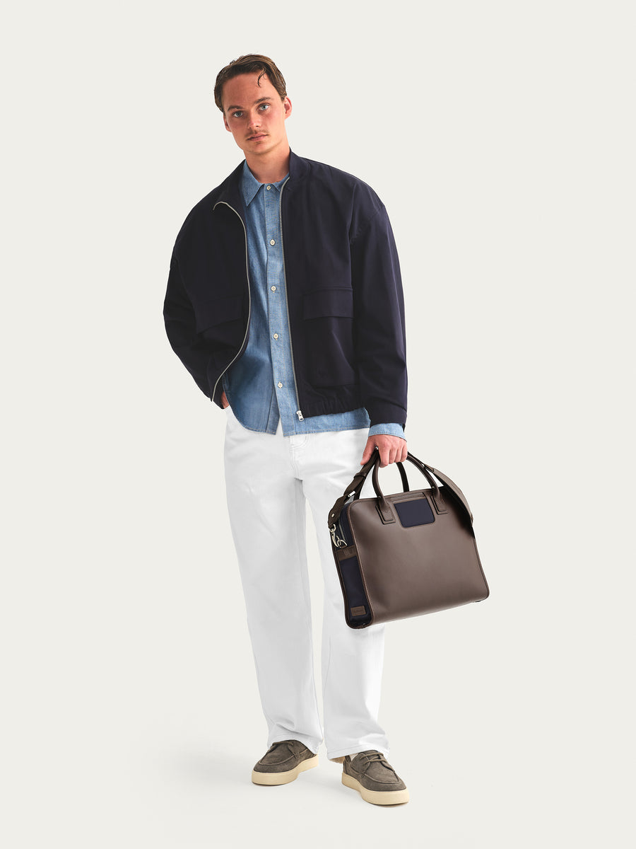 The Messenger - Espresso/Navy