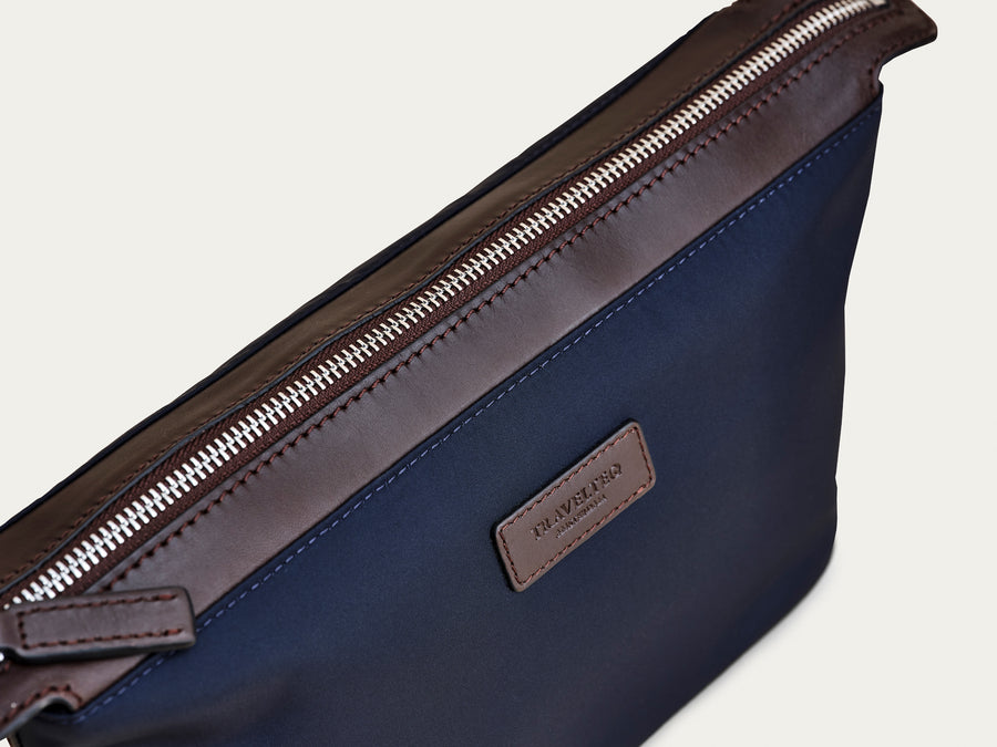 Toiletry Bag - Navy/Espresso