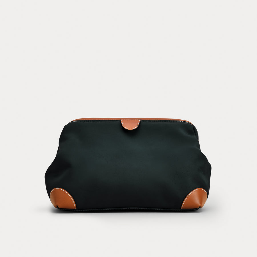 Toiletry Bag - Green/Cognac