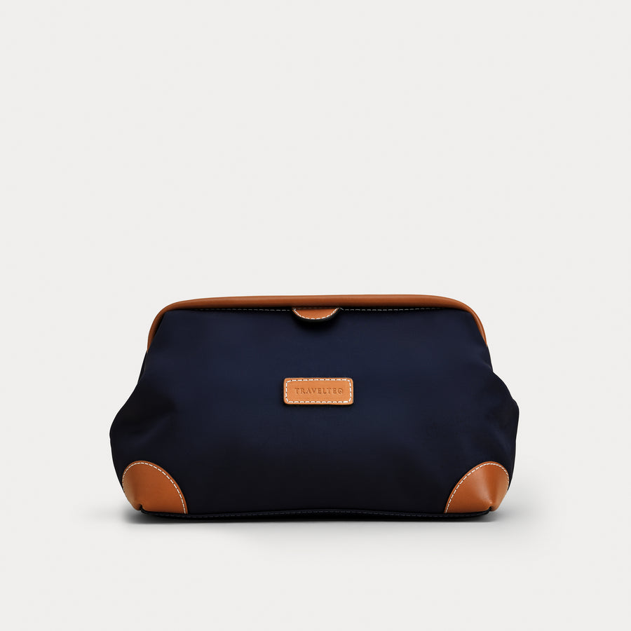 Toiletry Bag - Navy/Cognac