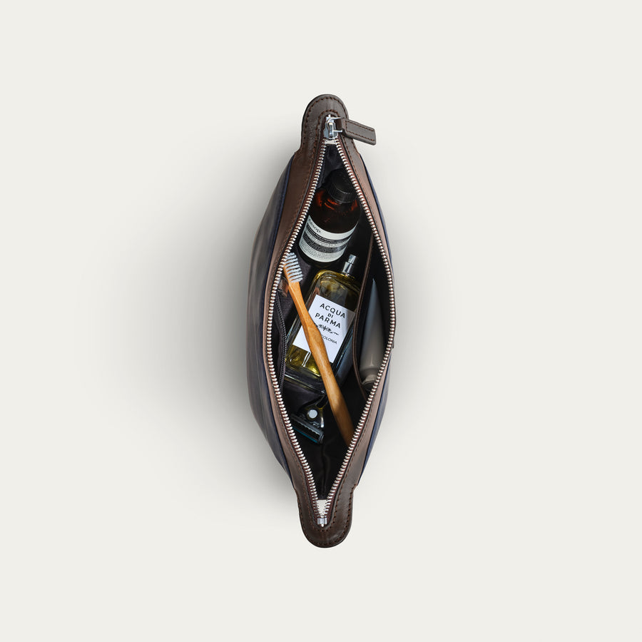 Toiletry Bag - Navy/Espresso