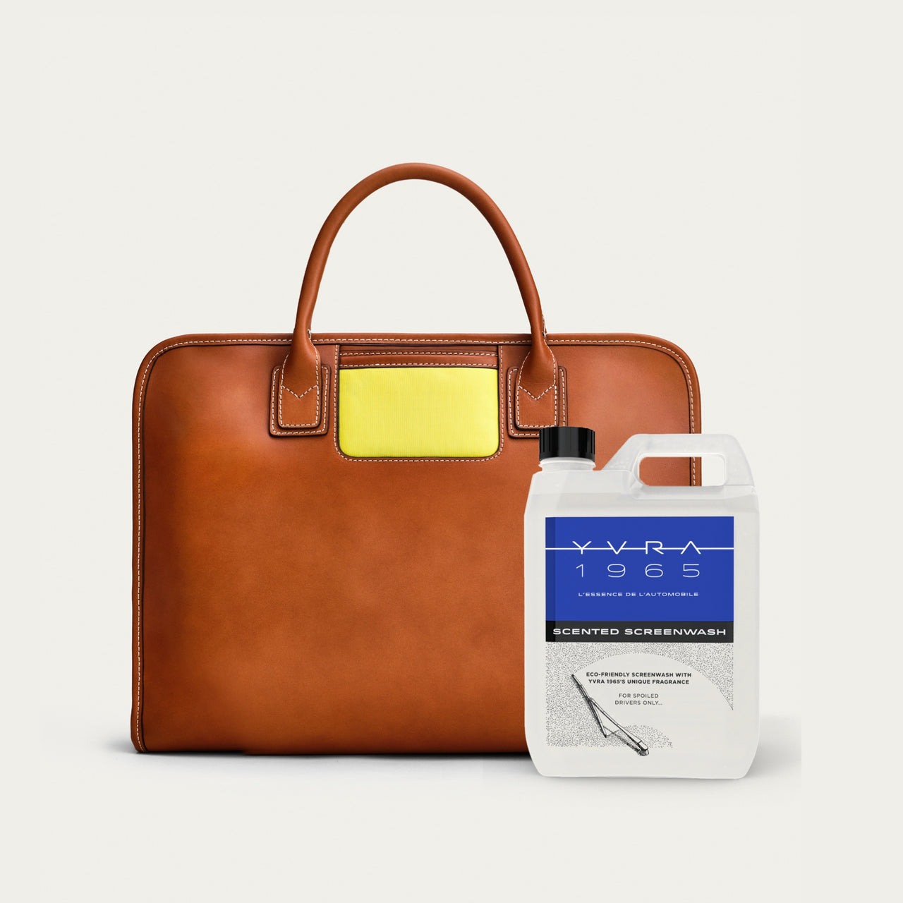 The Briefcase - Cognac/Yellow