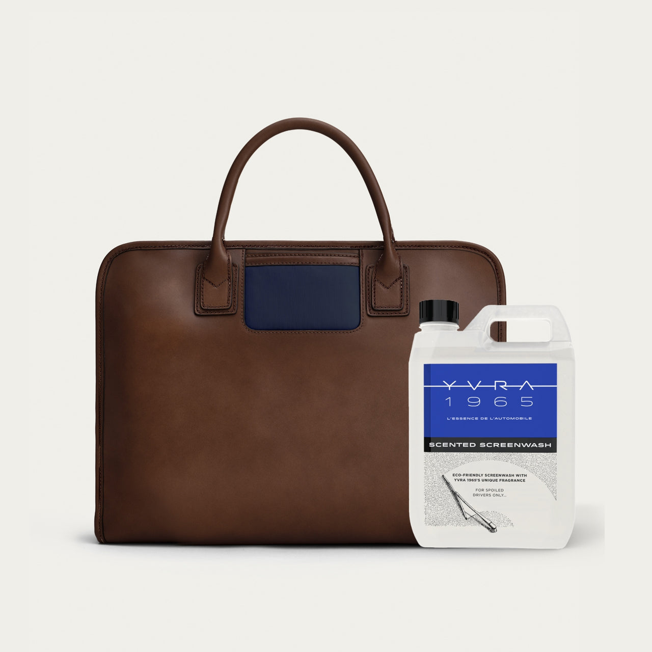 The Briefcase - Espresso/Navy