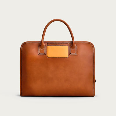 The Briefcase - Cognac/Orange