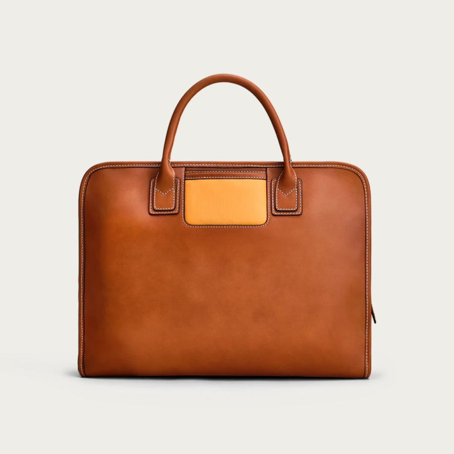 The Briefcase - Cognac/Orange