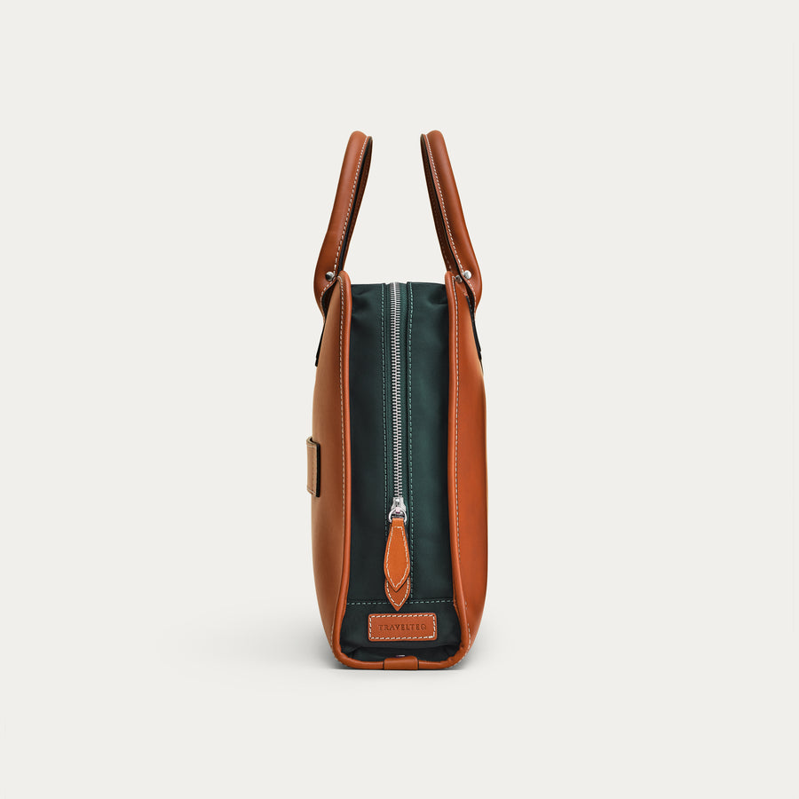 The Briefcase - Cognac/Green