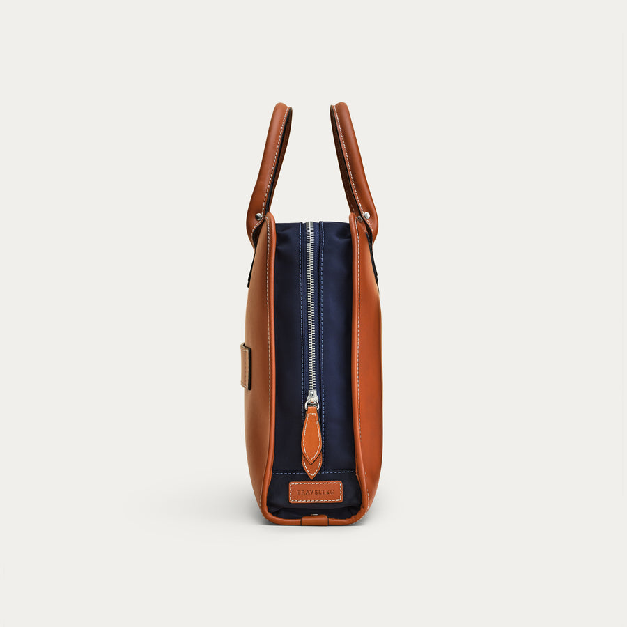 The Briefcase - Cognac/Navy