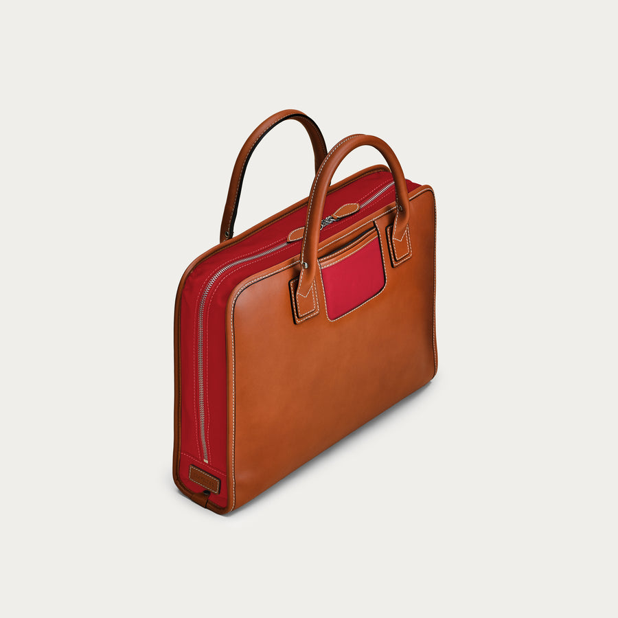 The Briefcase - Cognac/Red