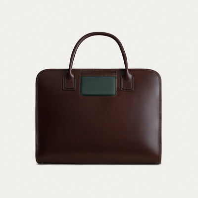 The Briefcase - Espresso/Green