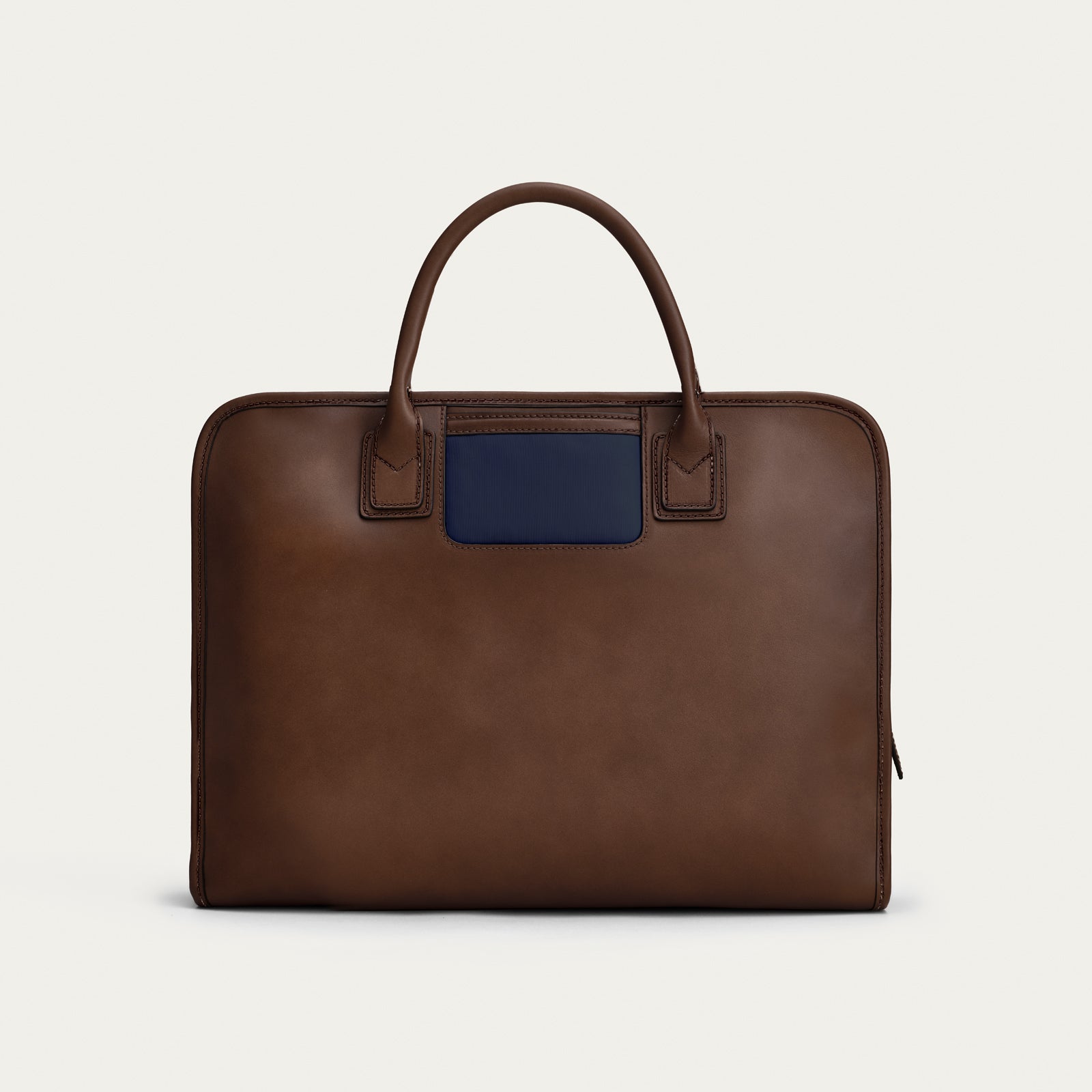 The Briefcase - Espresso/Navy