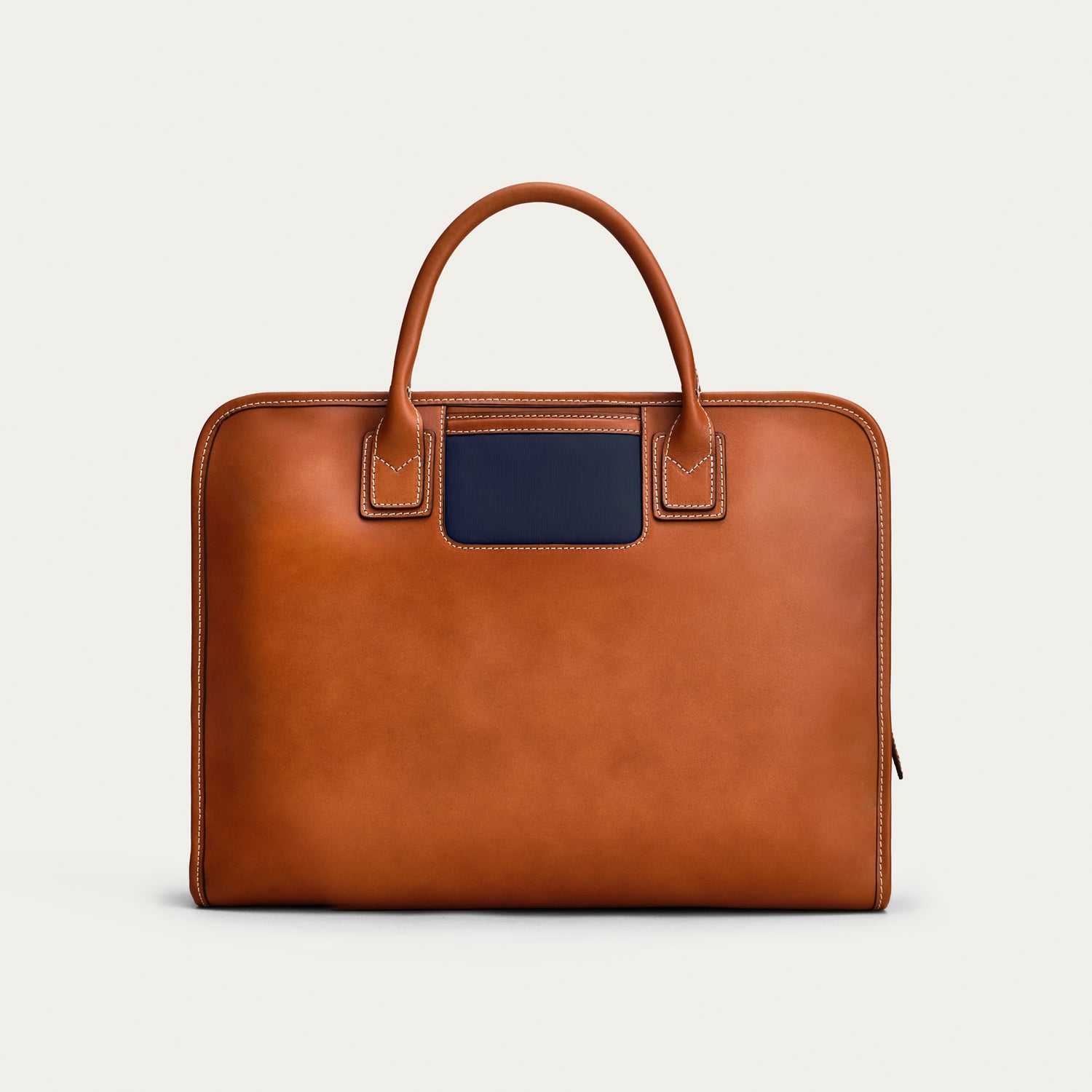 The Briefcase - Cognac/Navy