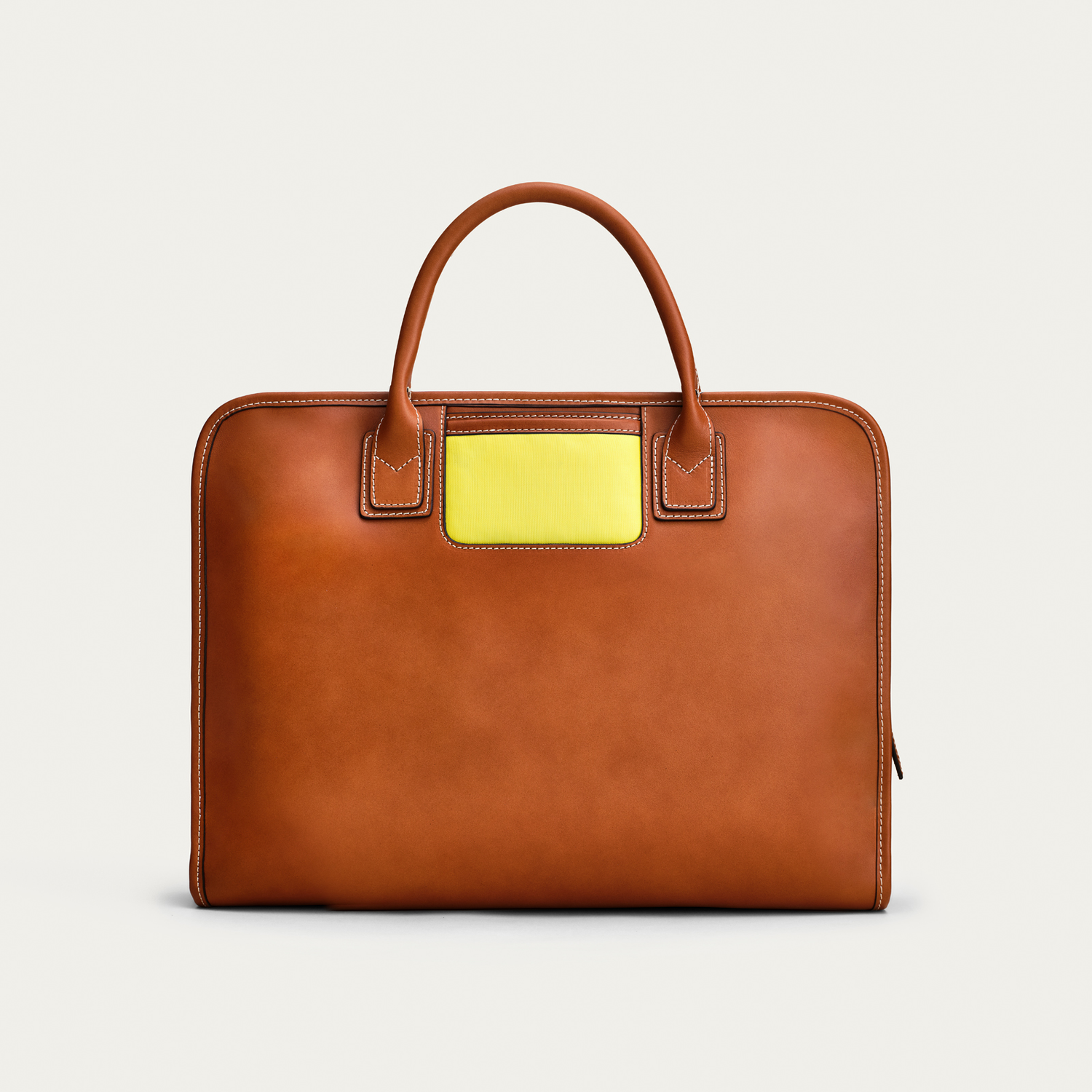 The Briefcase - Cognac/Yellow