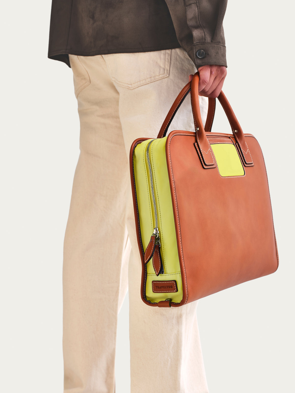 The Briefcase - Cognac/Yellow