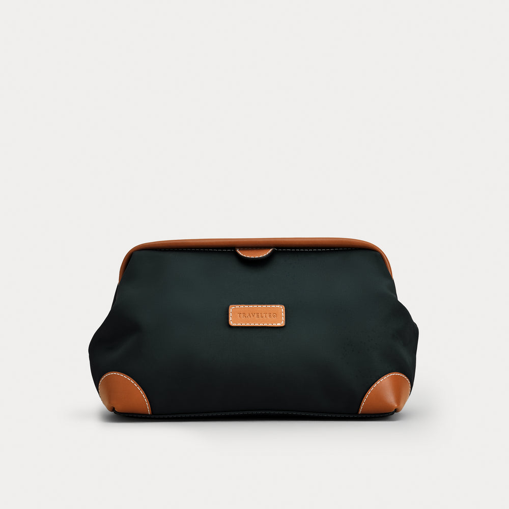 Toiletry Bag - Green/Cognac