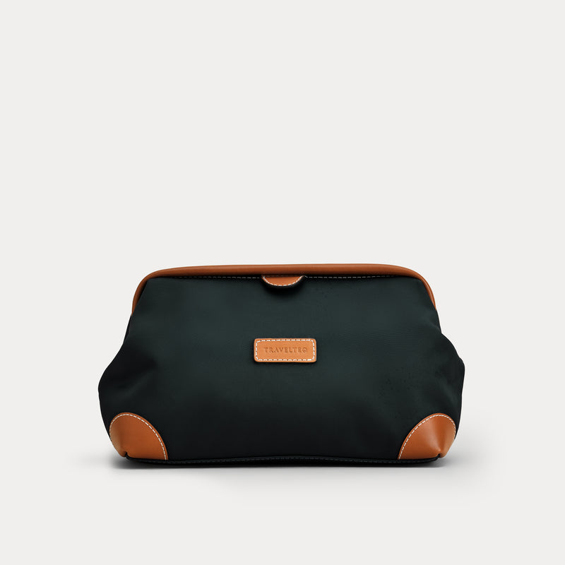 Toiletry Bag - Green/Cognac