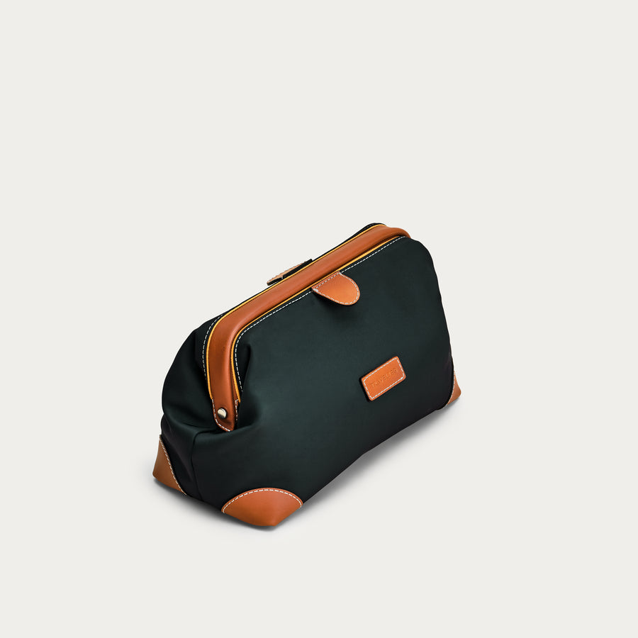 Toiletry Bag - Green/Cognac