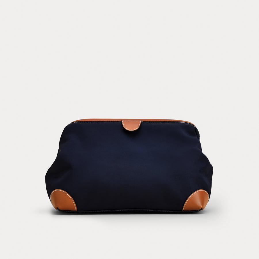 Toiletry Bag - Navy/Cognac