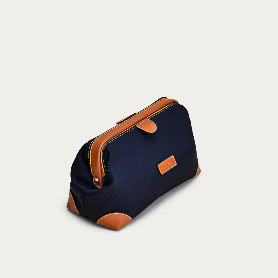 Toiletry Bag - Navy/Cognac