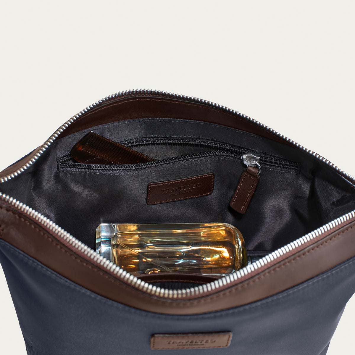 Toiletry Bag - Navy/Espresso