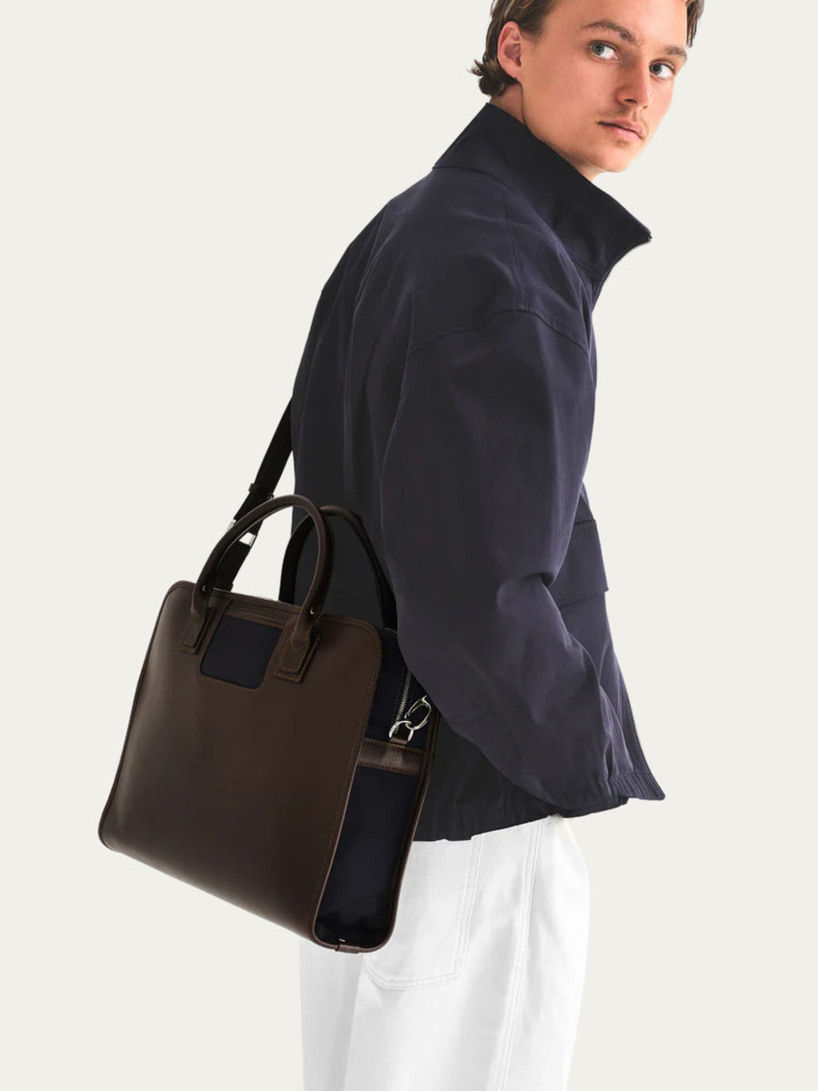 The Messenger - Espresso/Navy